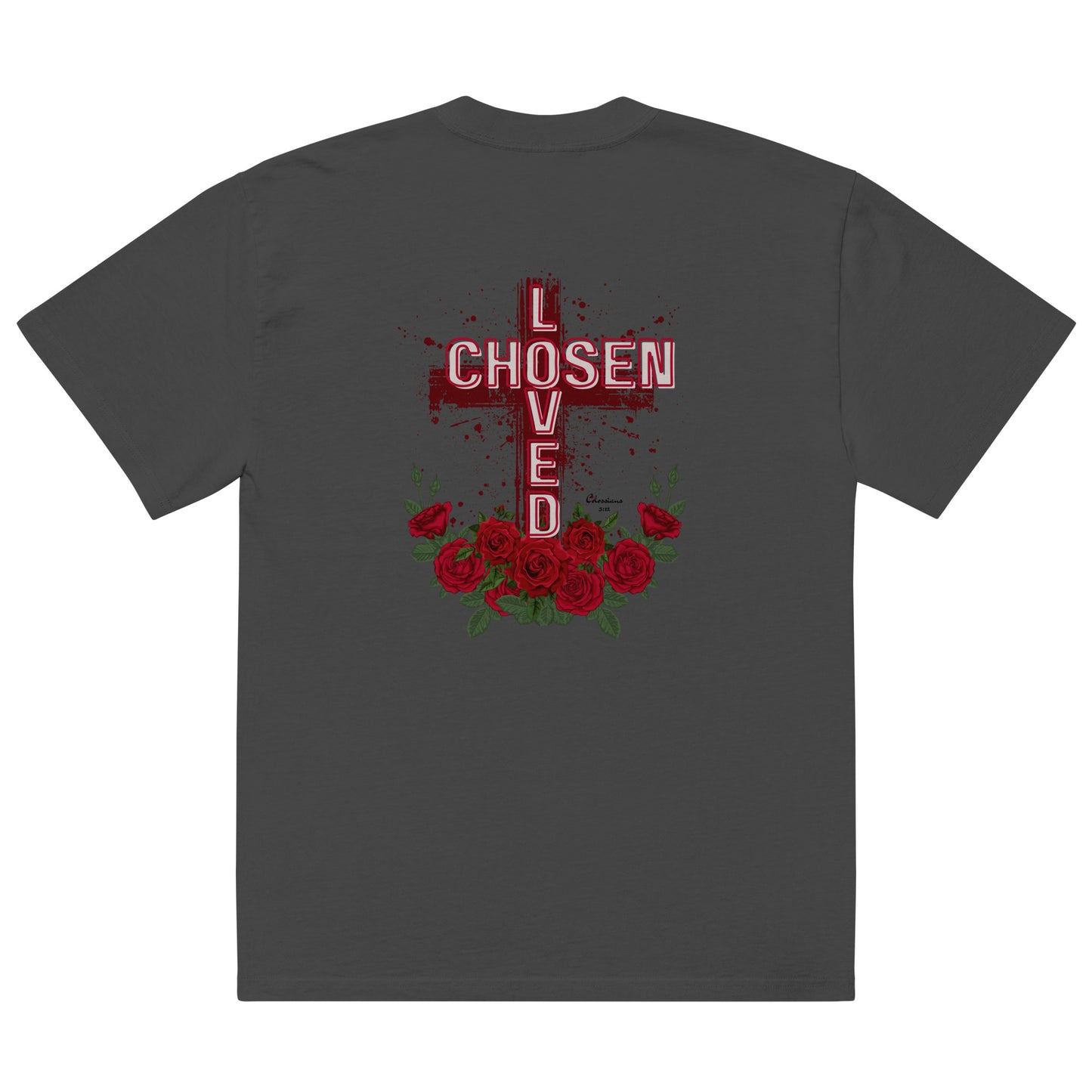 Oversized faded t-shirt "CHOSEN/LOVED Red"