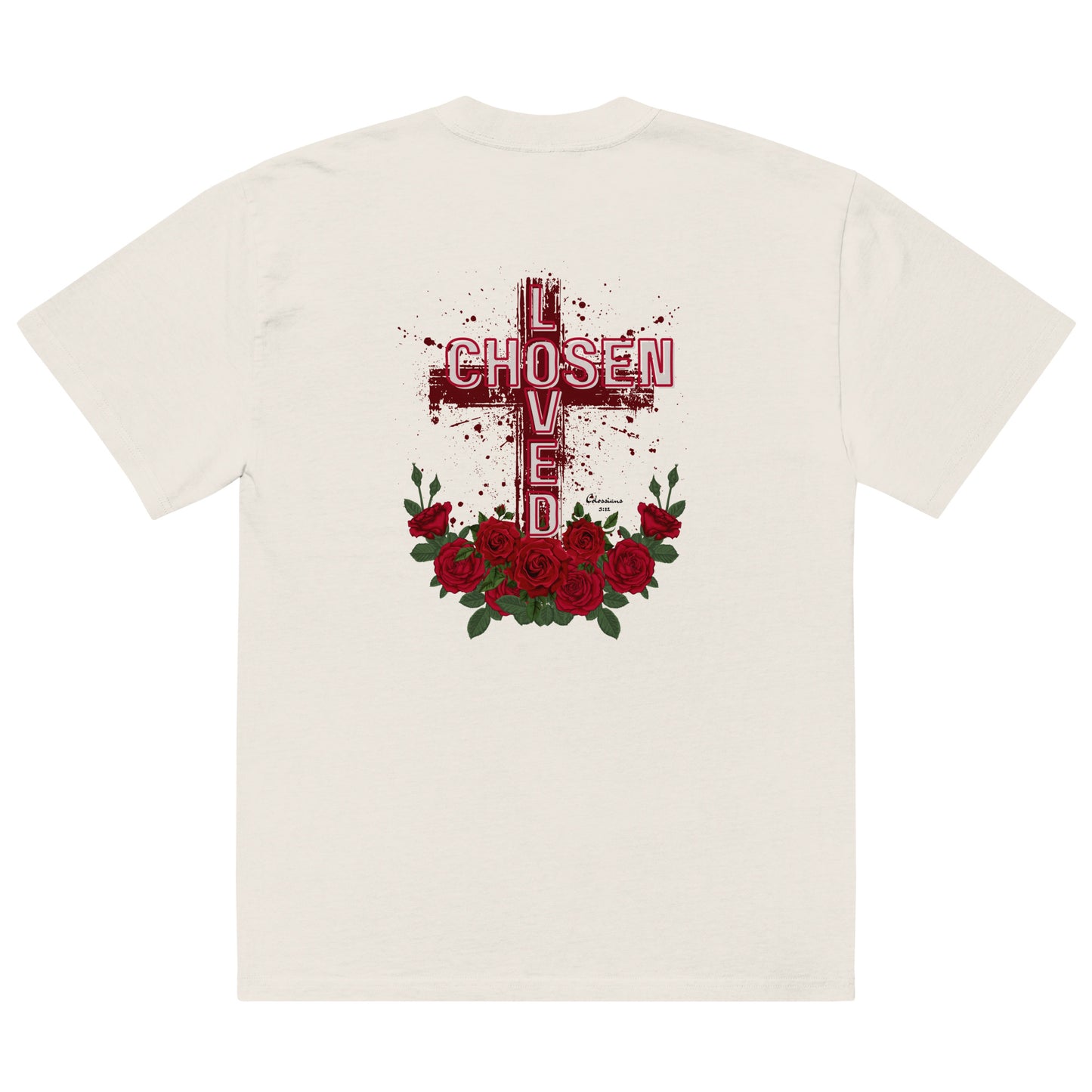 Oversized faded t-shirt "CHOSEN/LOVED Red"