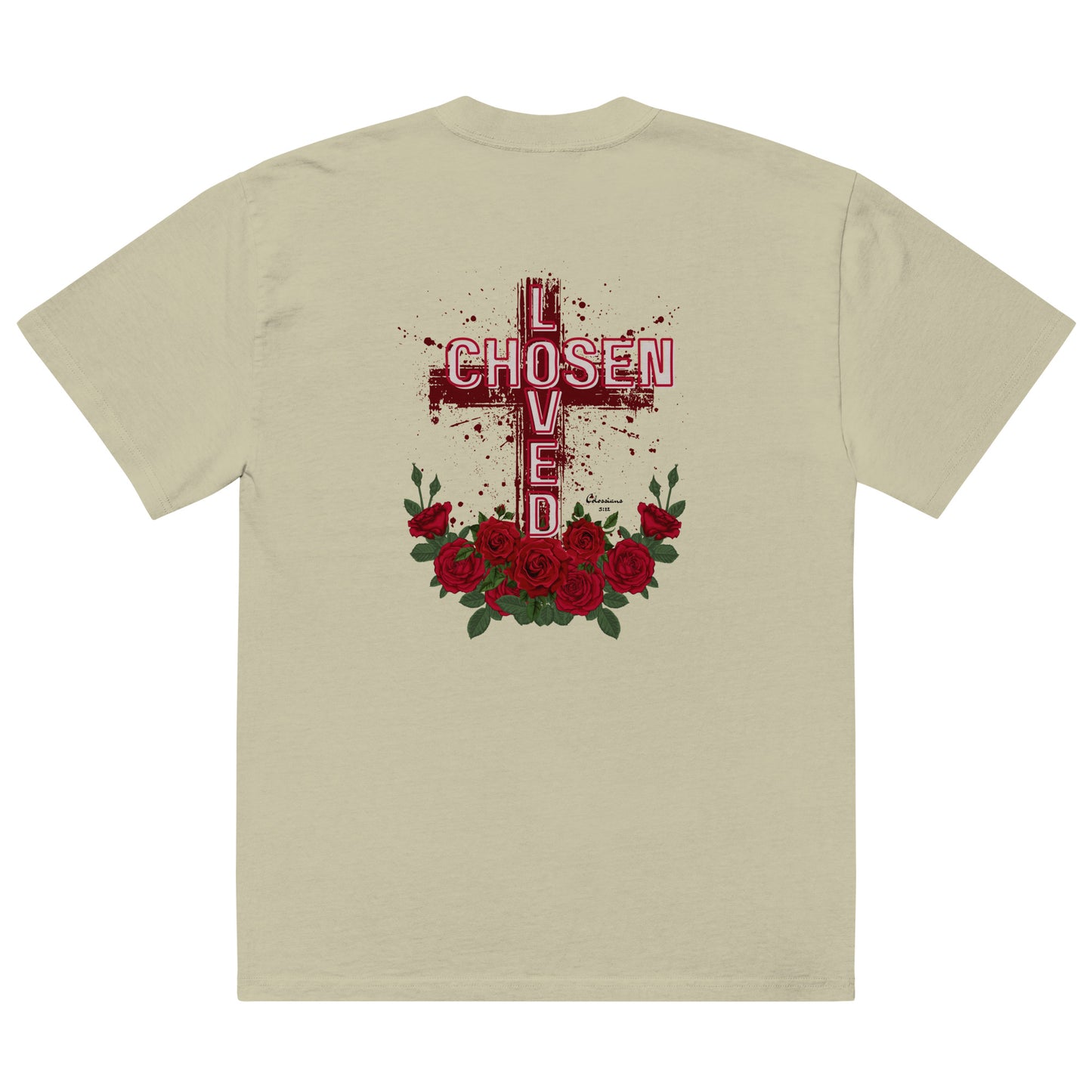 Oversized faded t-shirt "CHOSEN/LOVED Red"