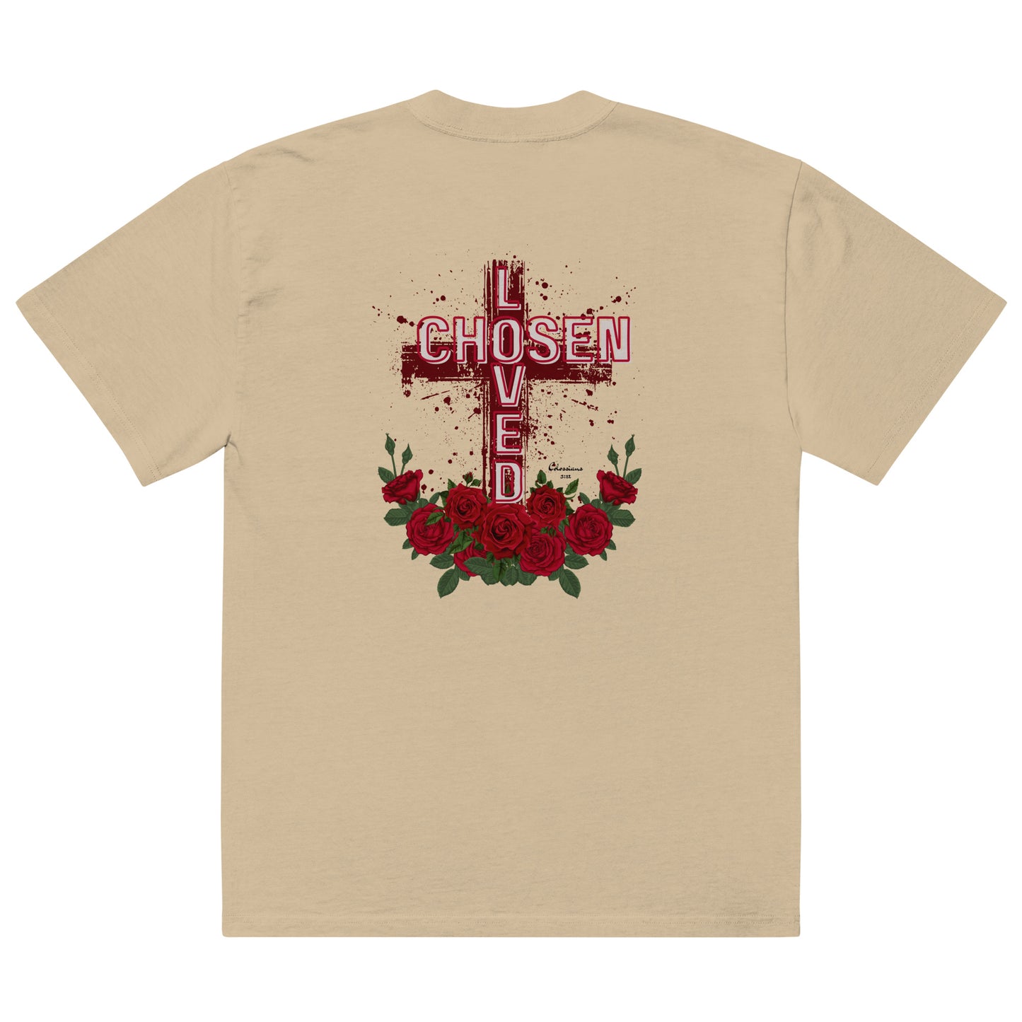 Oversized faded t-shirt "CHOSEN/LOVED Red"