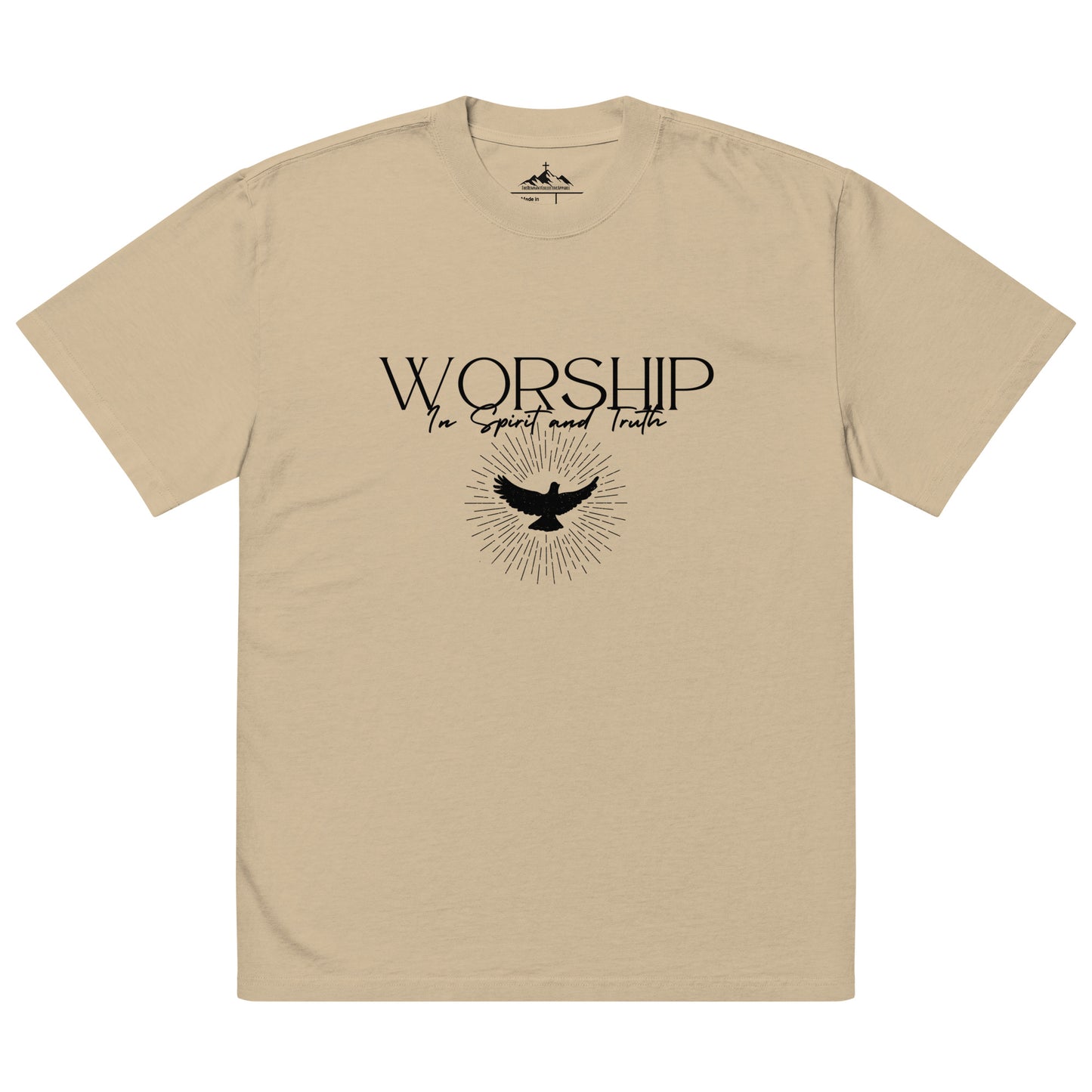 Oversized Faded T-shirt "Worship"