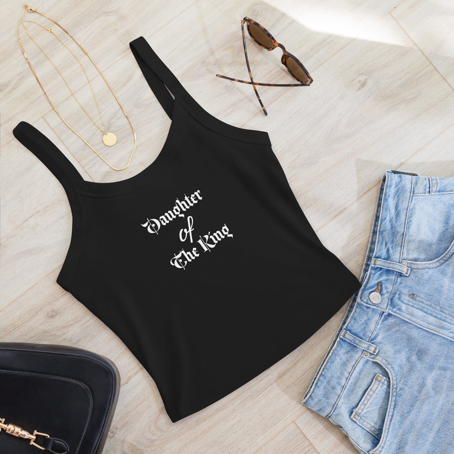 Women’s micro-rib tank top "Daughter of The King"
