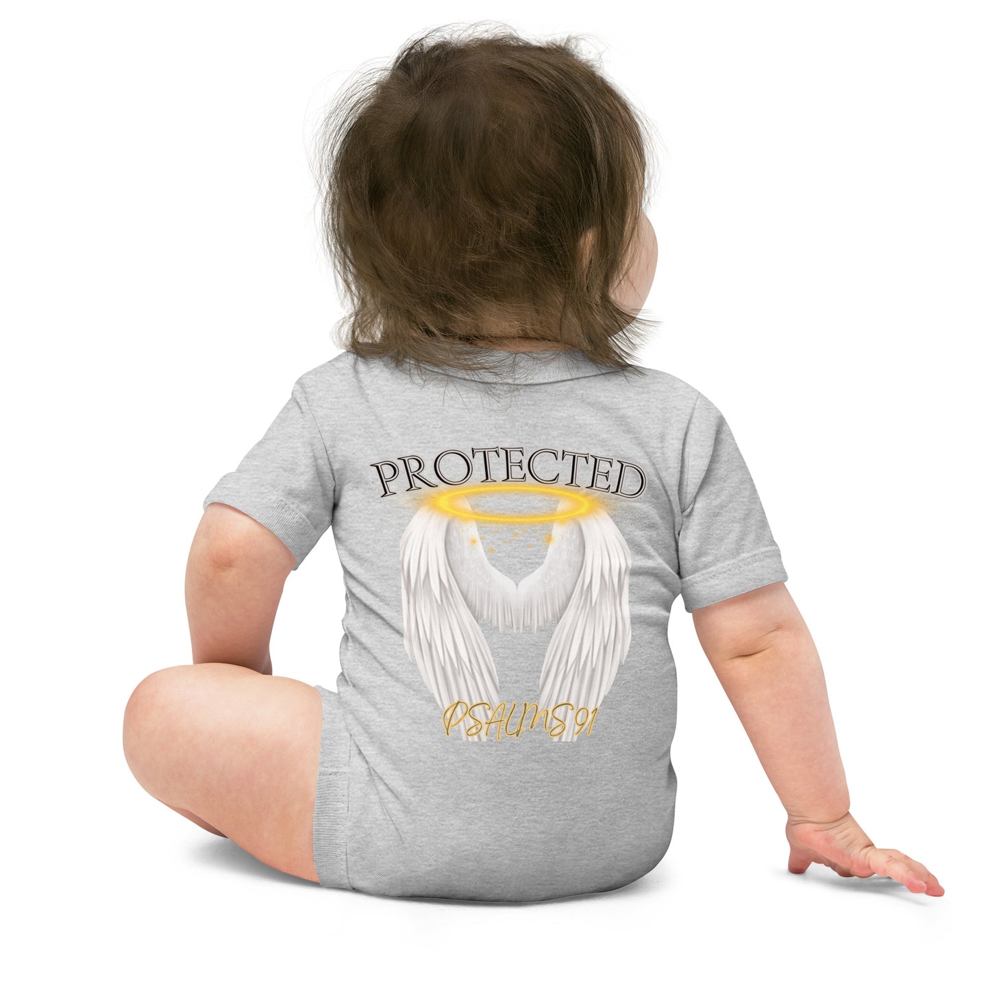 Baby short-sleeve onesie "Protected"