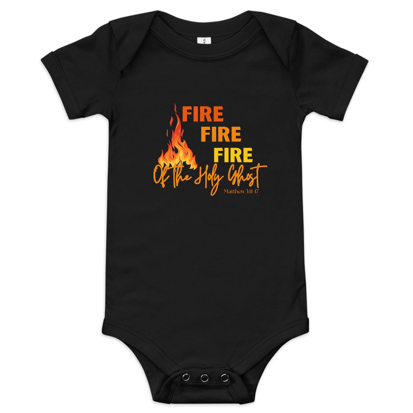 Baby short-sleeve onesie "FIRE, FIRE, FIRE"