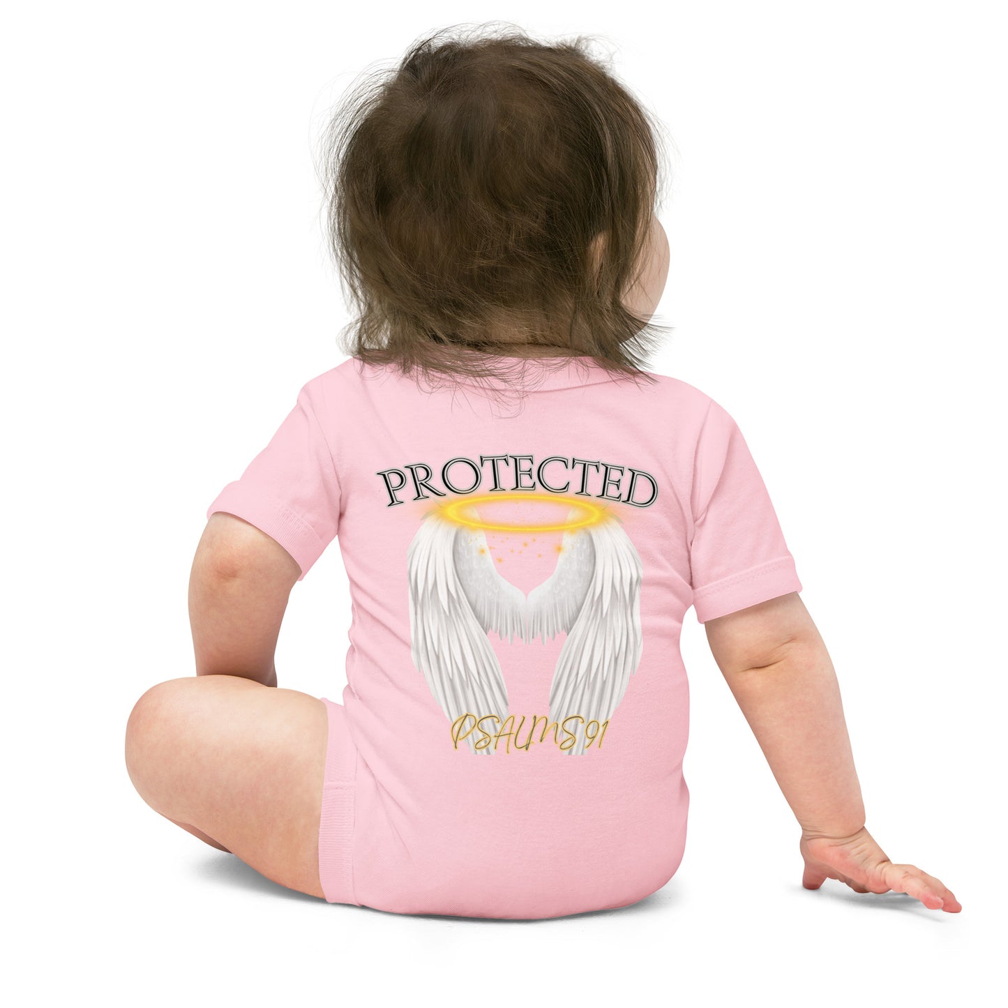 Baby short-sleeve onesie "Protected"