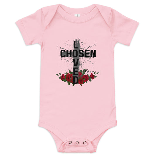 Baby short-sleeve onesie "Chosen/Loved"