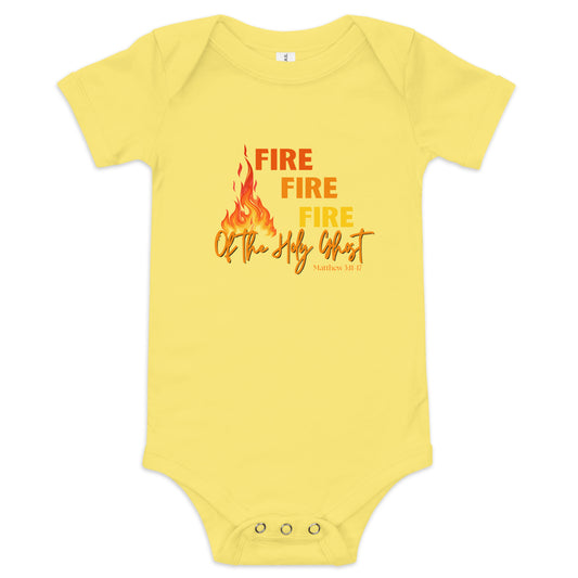 Baby short-sleeve onesie "FIRE, FIRE, FIRE"