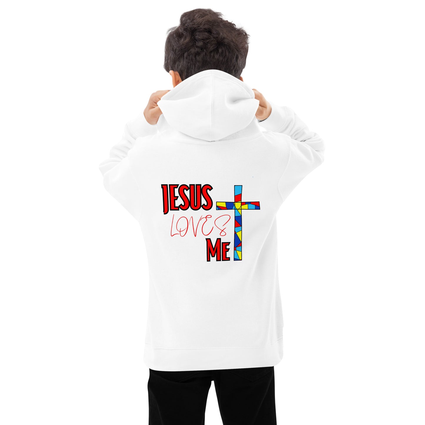 Kids Fleece Hoodie "Jesus Loves Me" Support 4 Autism