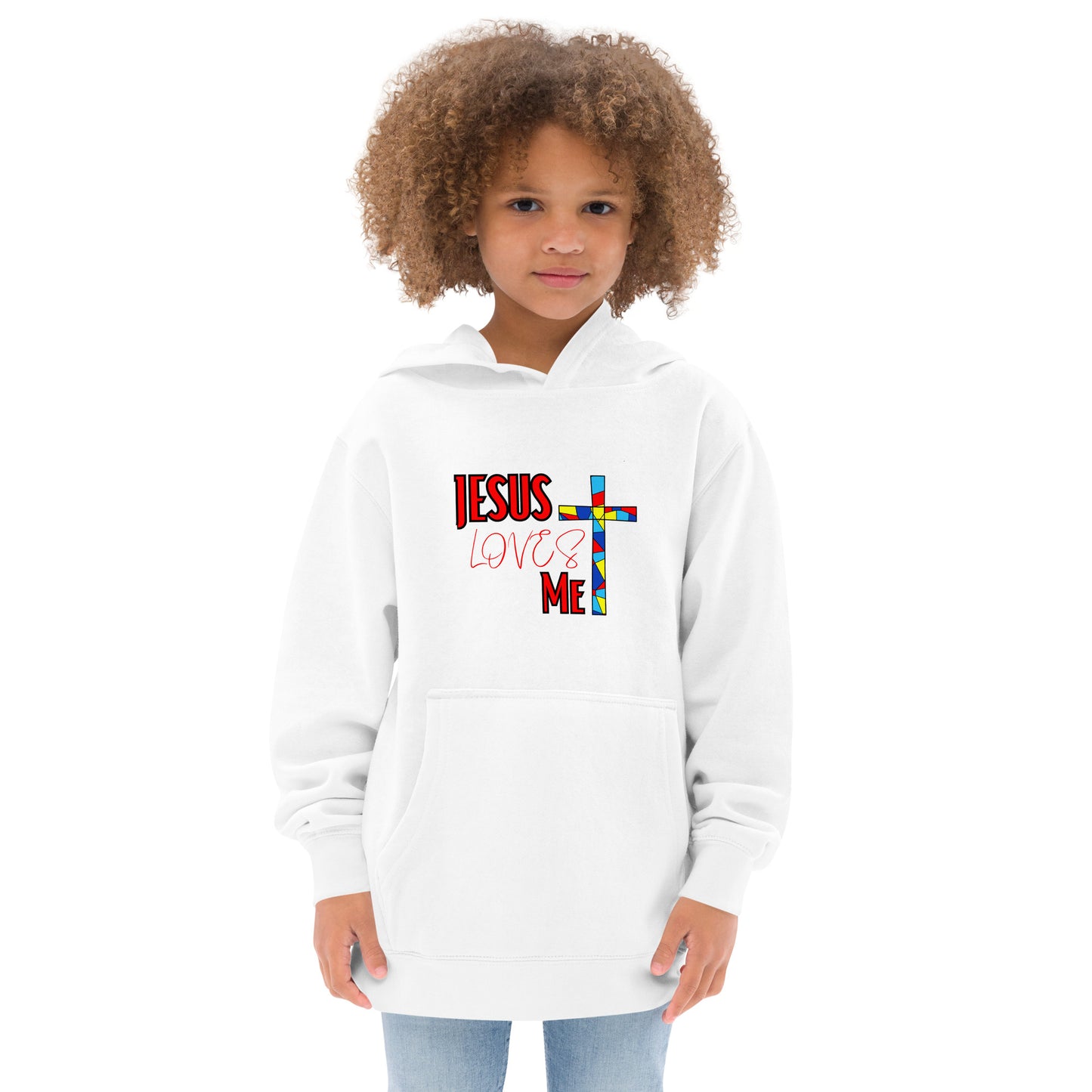 Kids Fleece Hoodie "Jesus Loves Me" Support 4 Autism