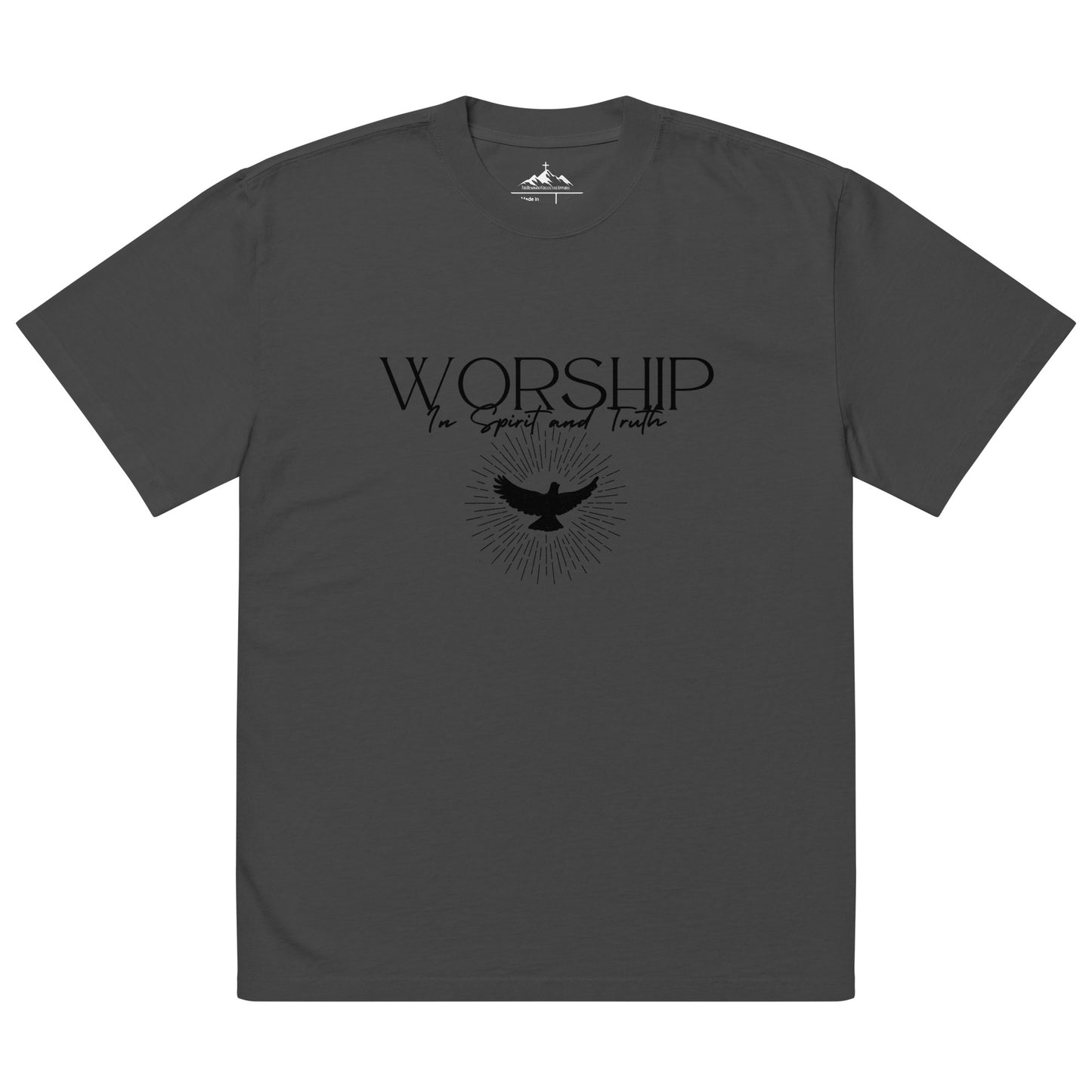 Oversized Faded T-shirt "Worship"