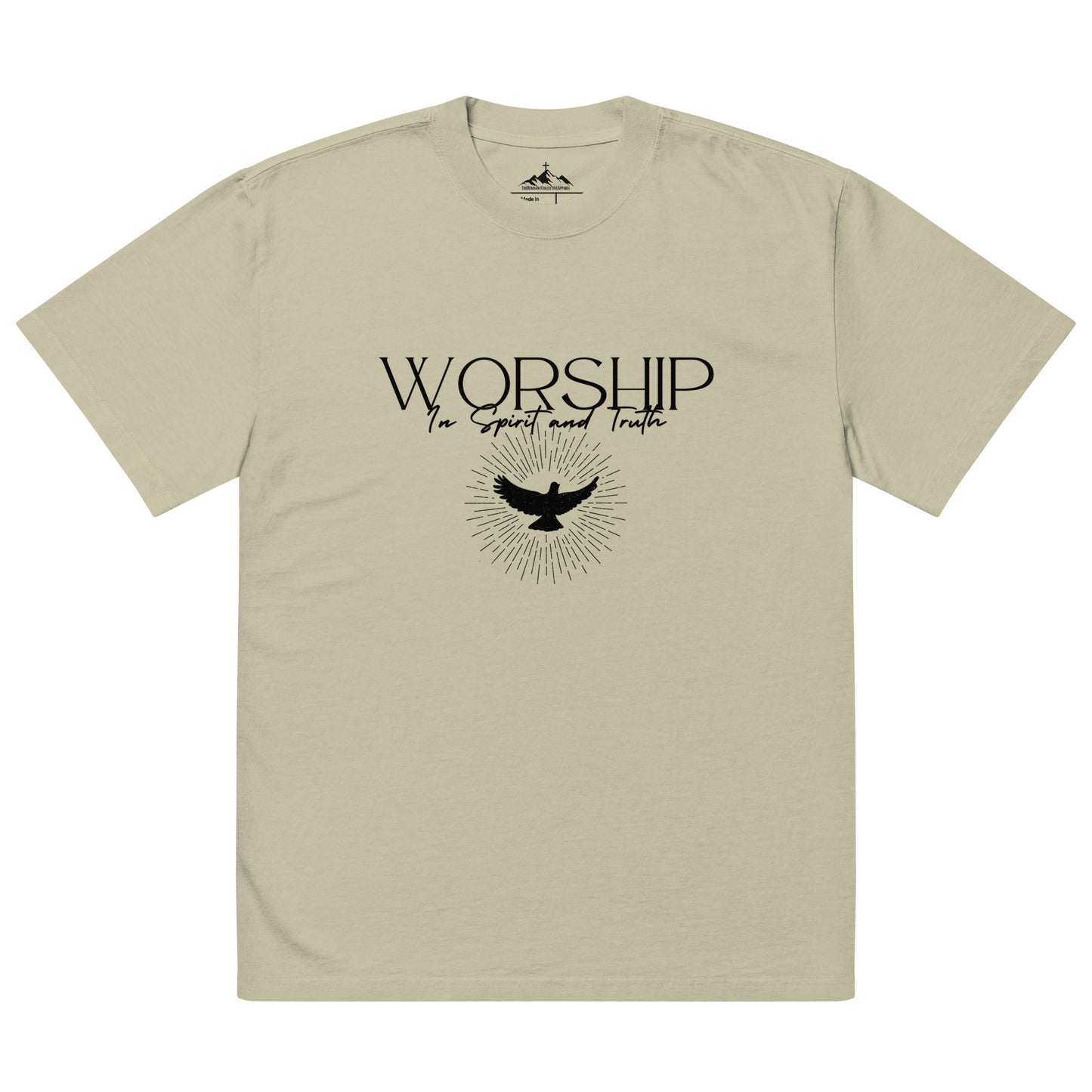 Oversized Faded T-shirt "Worship"